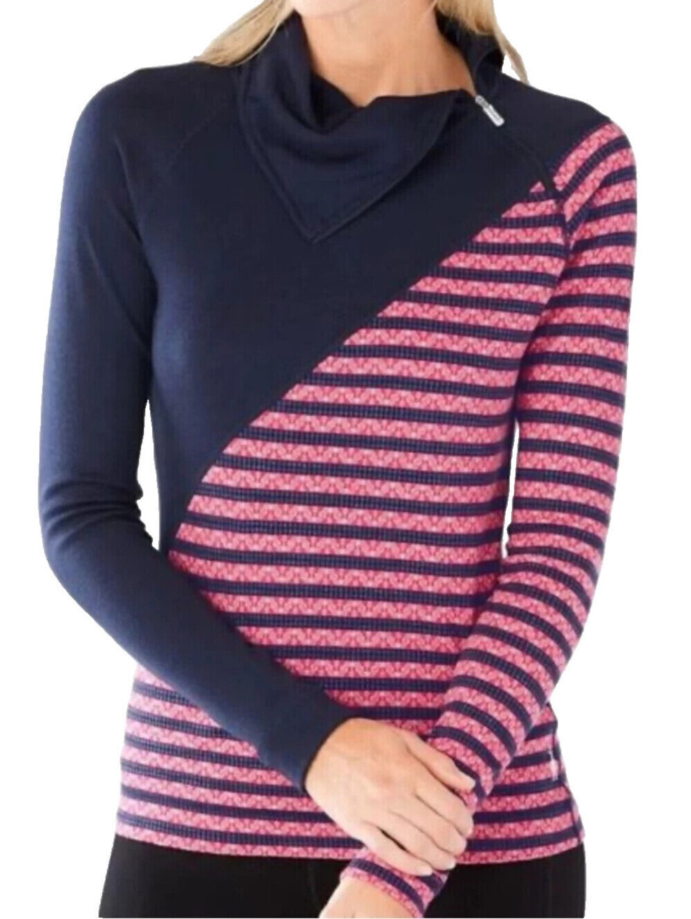 Smartwool Women’s Size M Merino 250 Asymmetrical Zip Cowl Neck Wool Top